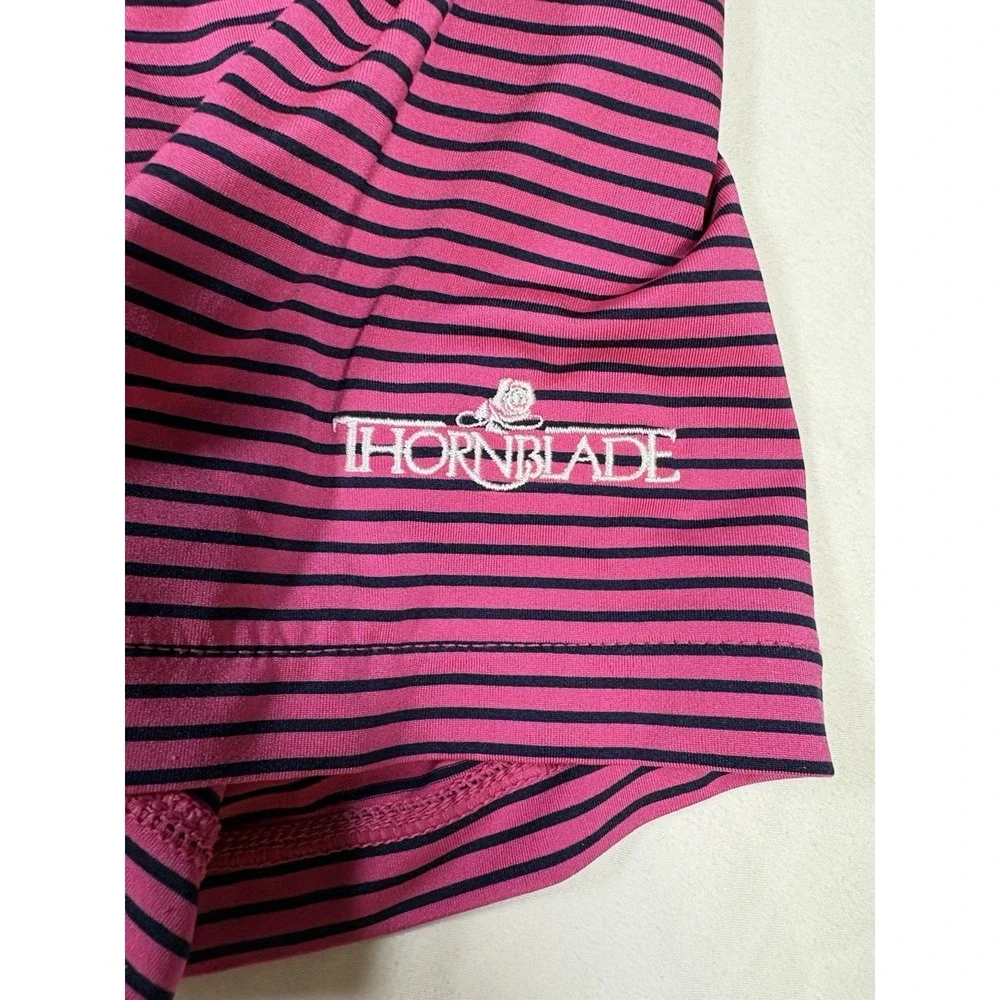 Ralph Lauren Shirt Mens Large Pink Blue RLX Golf Polo Thornblade Performance